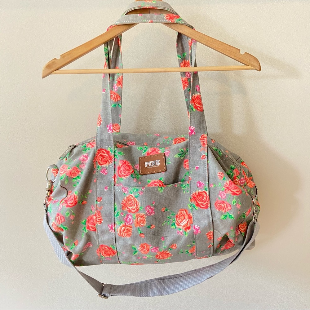 VICTORIA’S SECRET PINK FLORAL DUFFLE BAG
